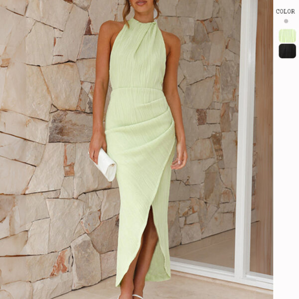 AGGII 2025 Spring/Summer High-end Dress European and American Women's High-end Slim Long Skirt Women Have Lining - 图片 5